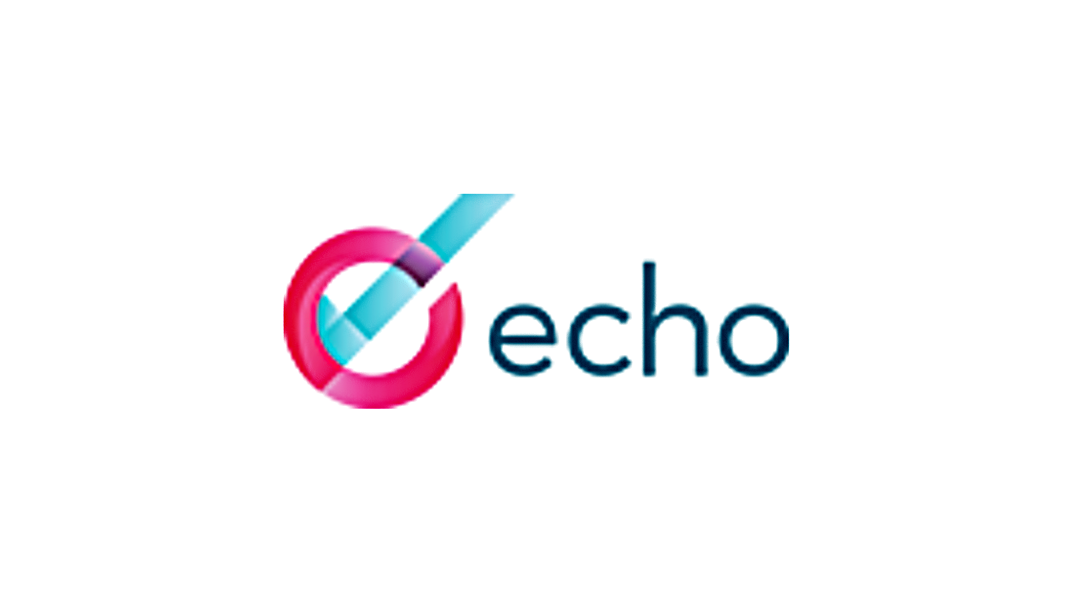 Echo logo with stylized check mark and text