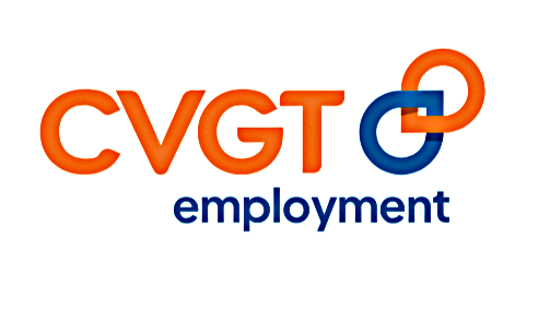 CVGT Employment logo with orange and blue design elements