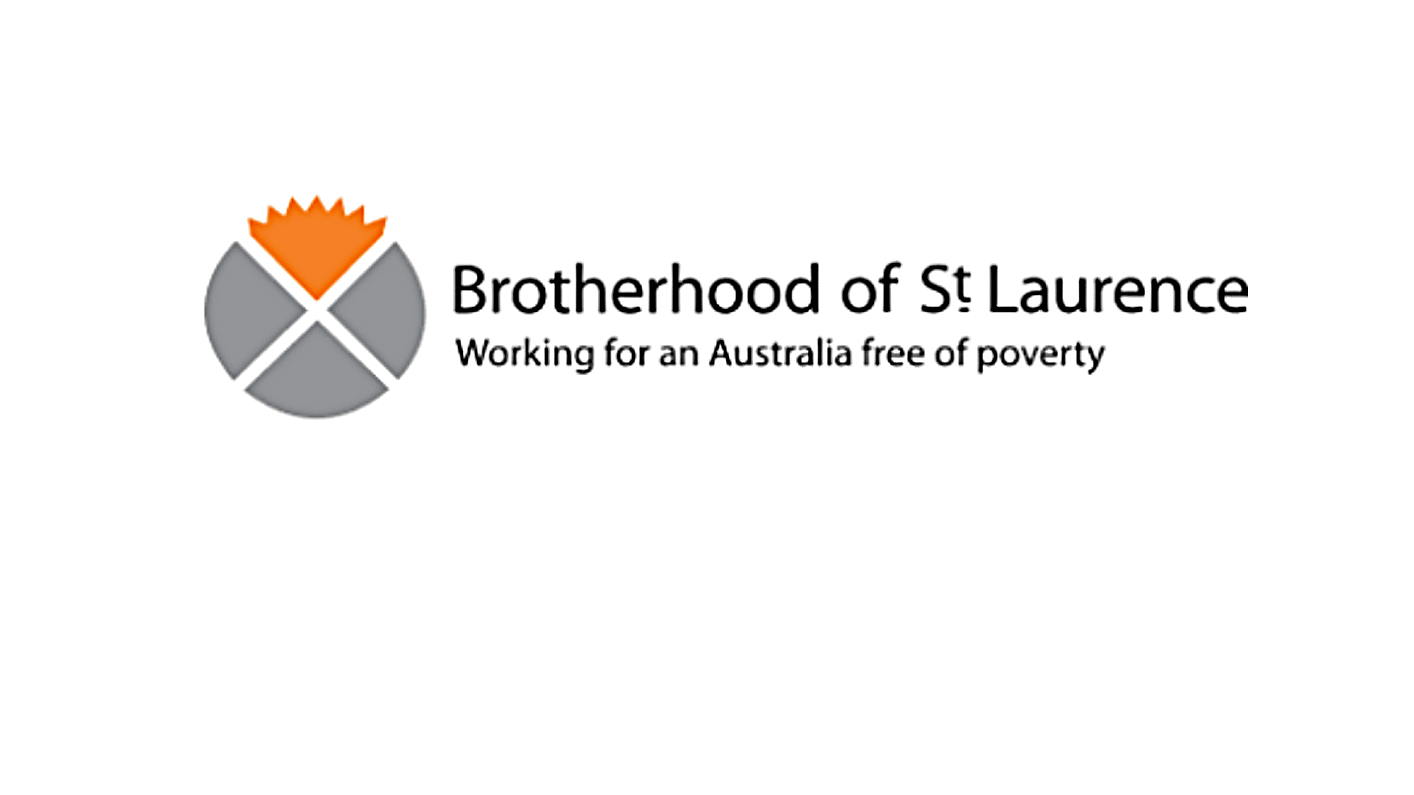 Logo of Brotherhood of St. Laurence with the text "Working for an Australia free of poverty"