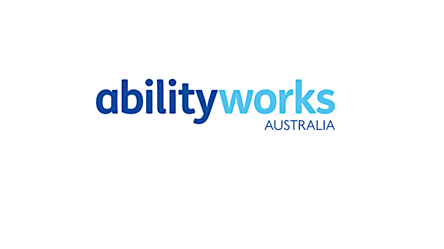 AbilityWorks Australia logo in blue text on a white background.