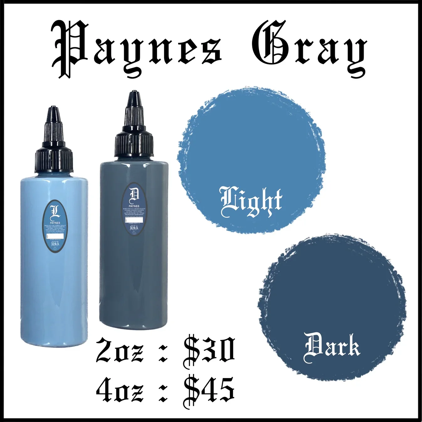 Paynes Gray is a bluish gray that heals out really smooth. There's LIGHT and Dark Version; both EPIC.