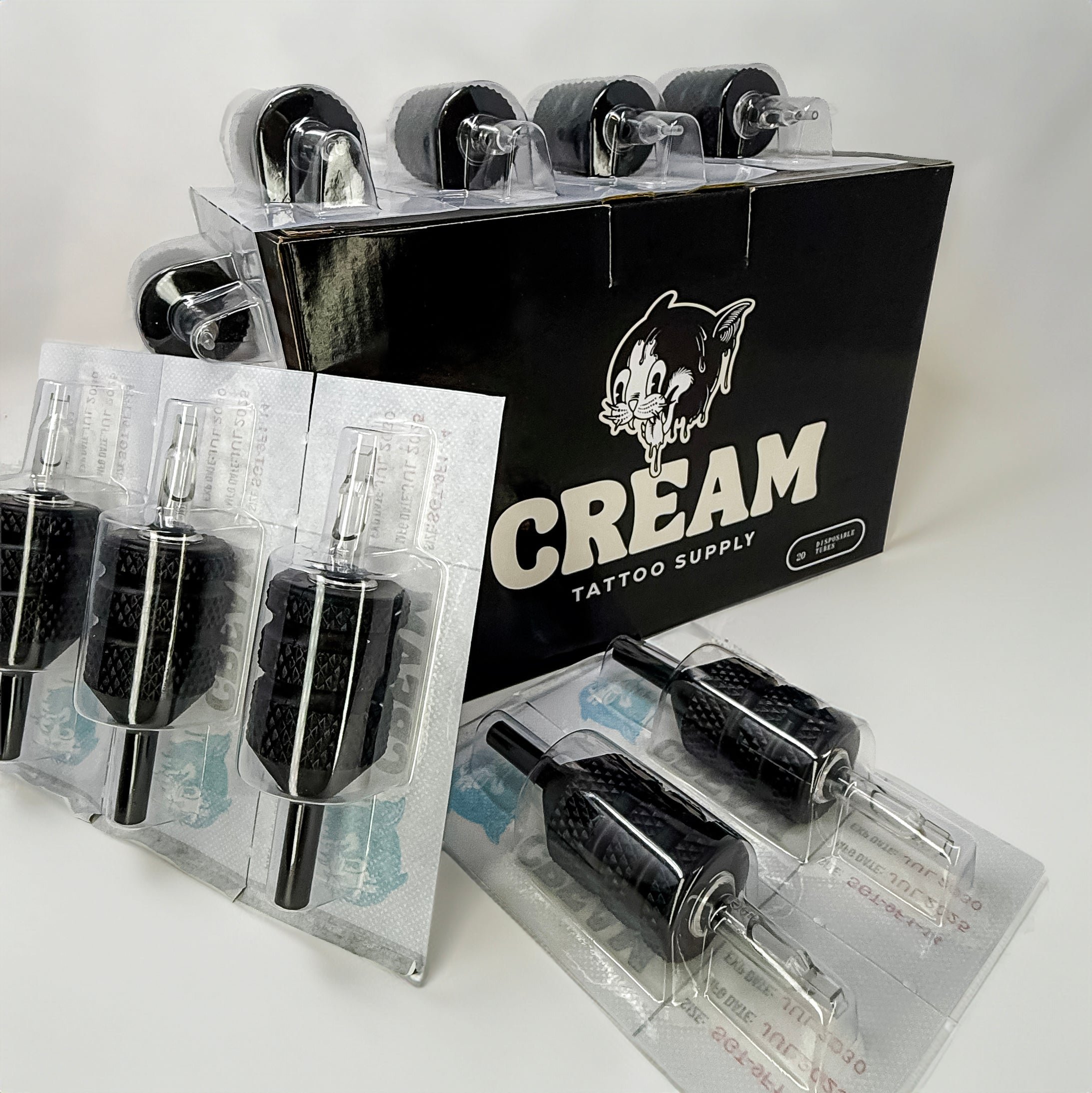 Meet the new & improved v2 with a wider, more comfortable grip! 1.25” rubber grip, wrapping a hard plastic tube stem. 20 per box across all variants.

RA = ROUND ANGLED

R = ROUND TIP

OF = OPEN FACE MAG

F = CLOSED MAG

DT = DIAMOND TIP

*please not