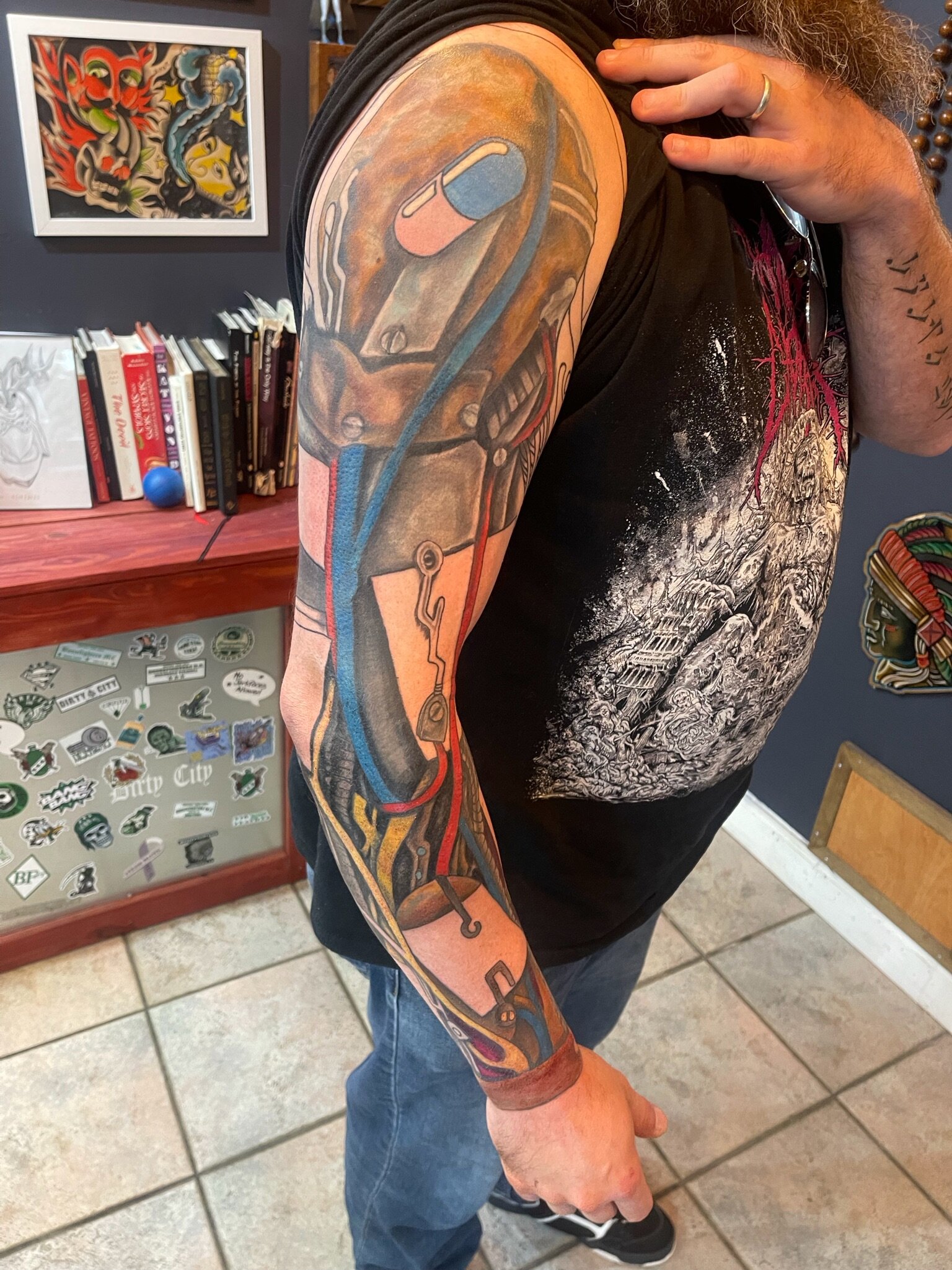 In process, AKIRA, bio-mech sleeve, for a friend. finished images to come!