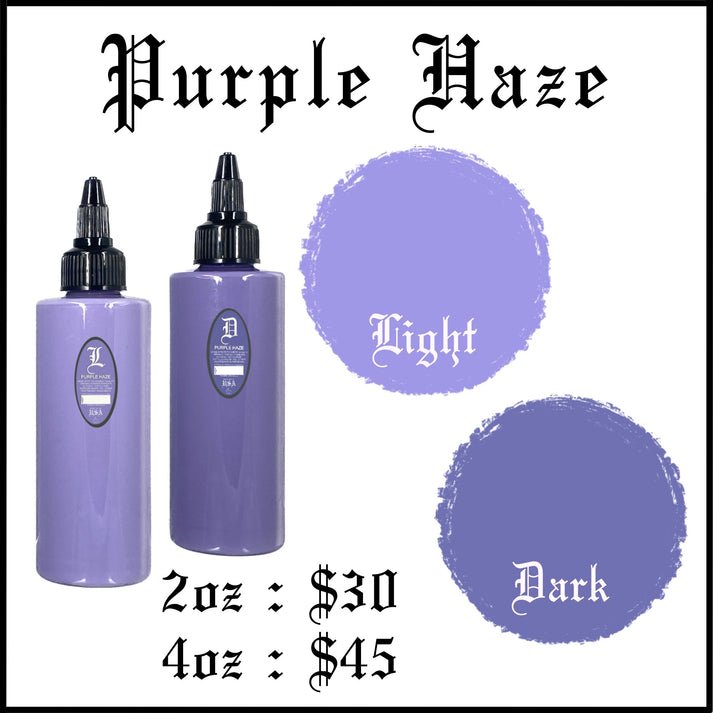 A grayish purple that heals pretty light. It's definitely a gray like the smoke off Jimi Hendrix's guitar he set on fire at the Astoria theatre. There's LIGHT and Dark Version; both EPIC.
2 oz. $30.00