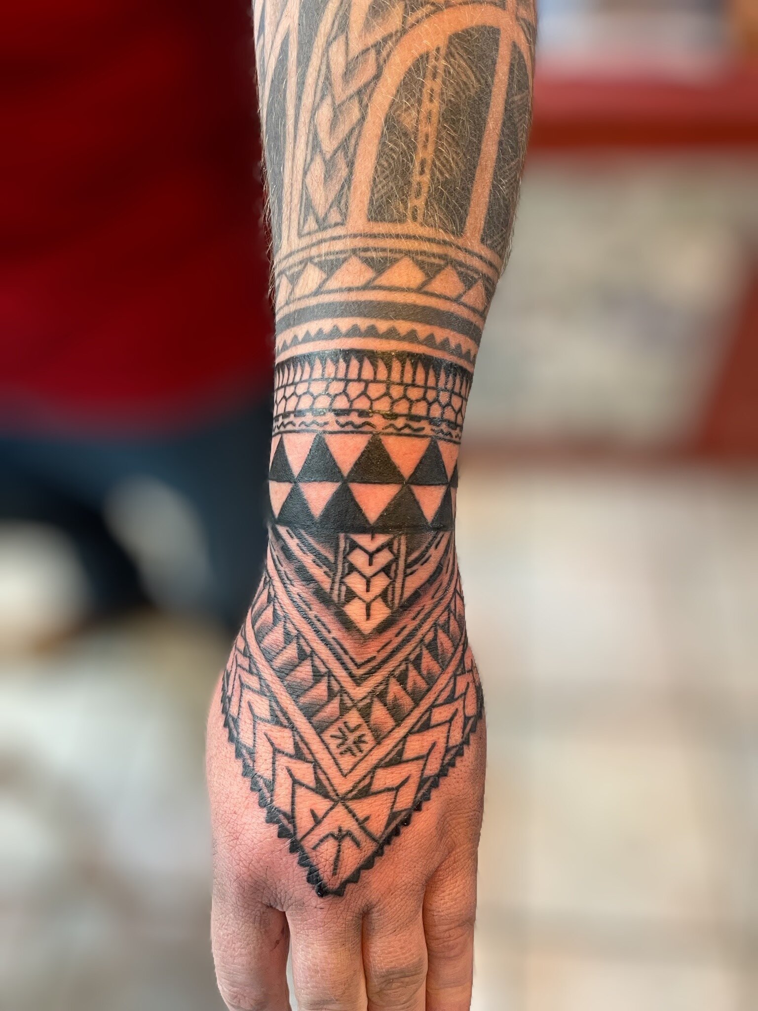 A client from Hawaii, with his Polynesian tribal addition.