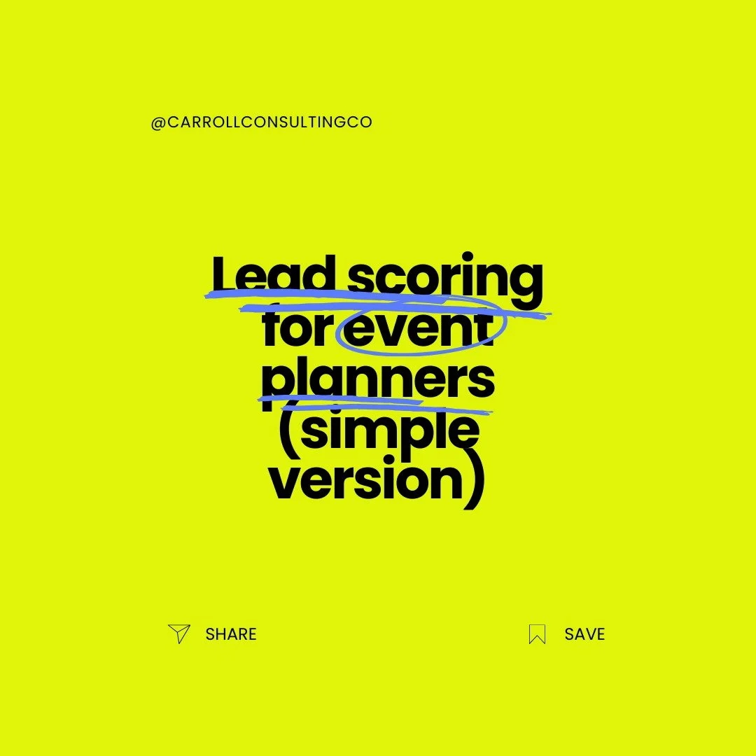 Not all leads are created equal &mdash; and treating them that way is a time drain. ⚡

Lead scoring helps you know instantly which enquiries are worth your time.

Here&rsquo;s a simple version for event planners:
&bull; ✅ Score leads based on budget,