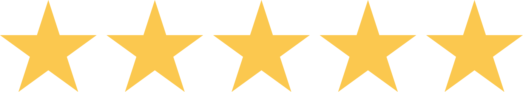 Five gold stars in a horizontal row.