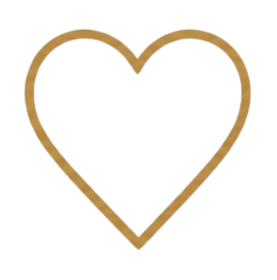 Gold heart-shaped outline without fill.