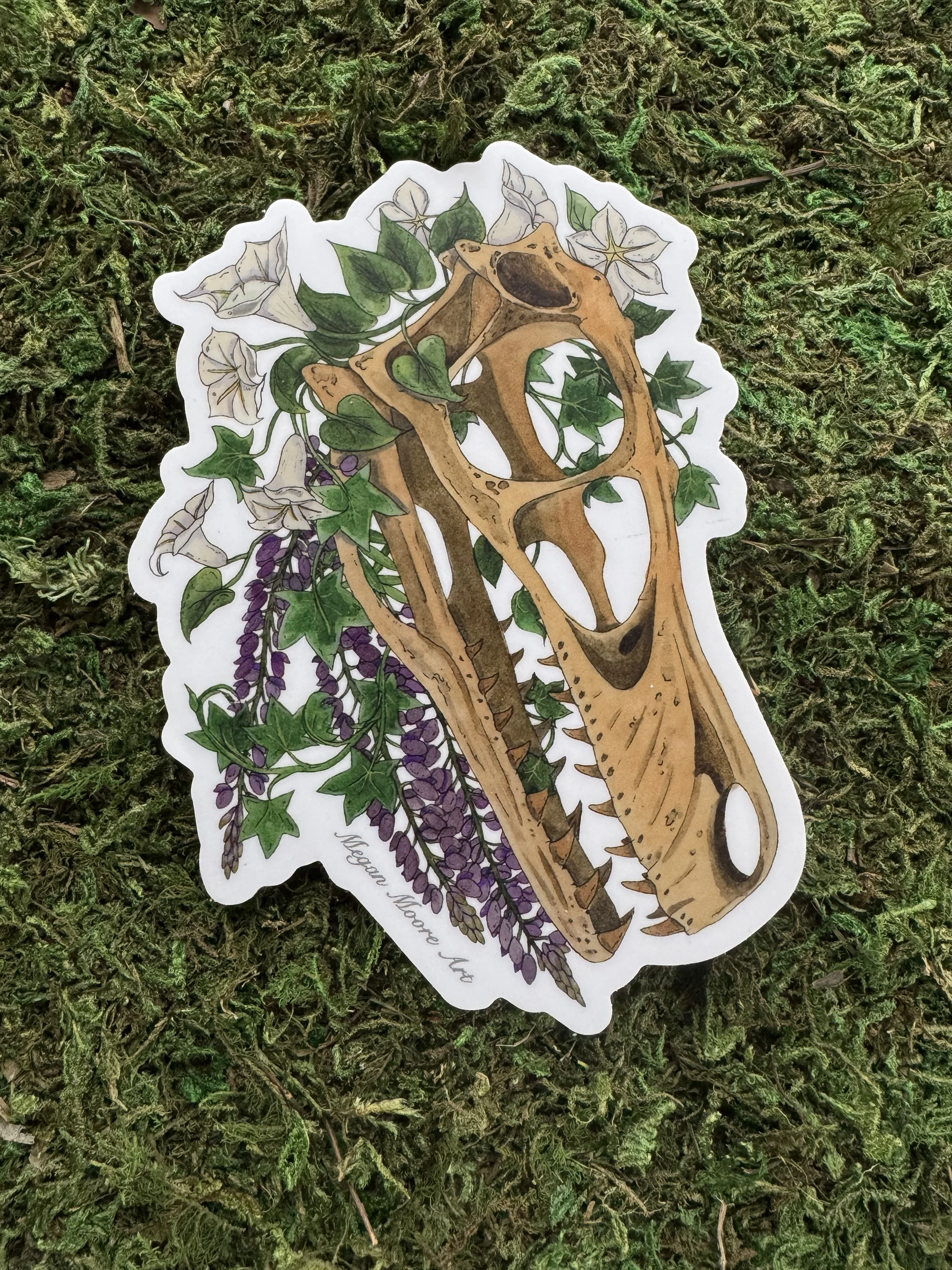 STICKER Raptor and moonflower