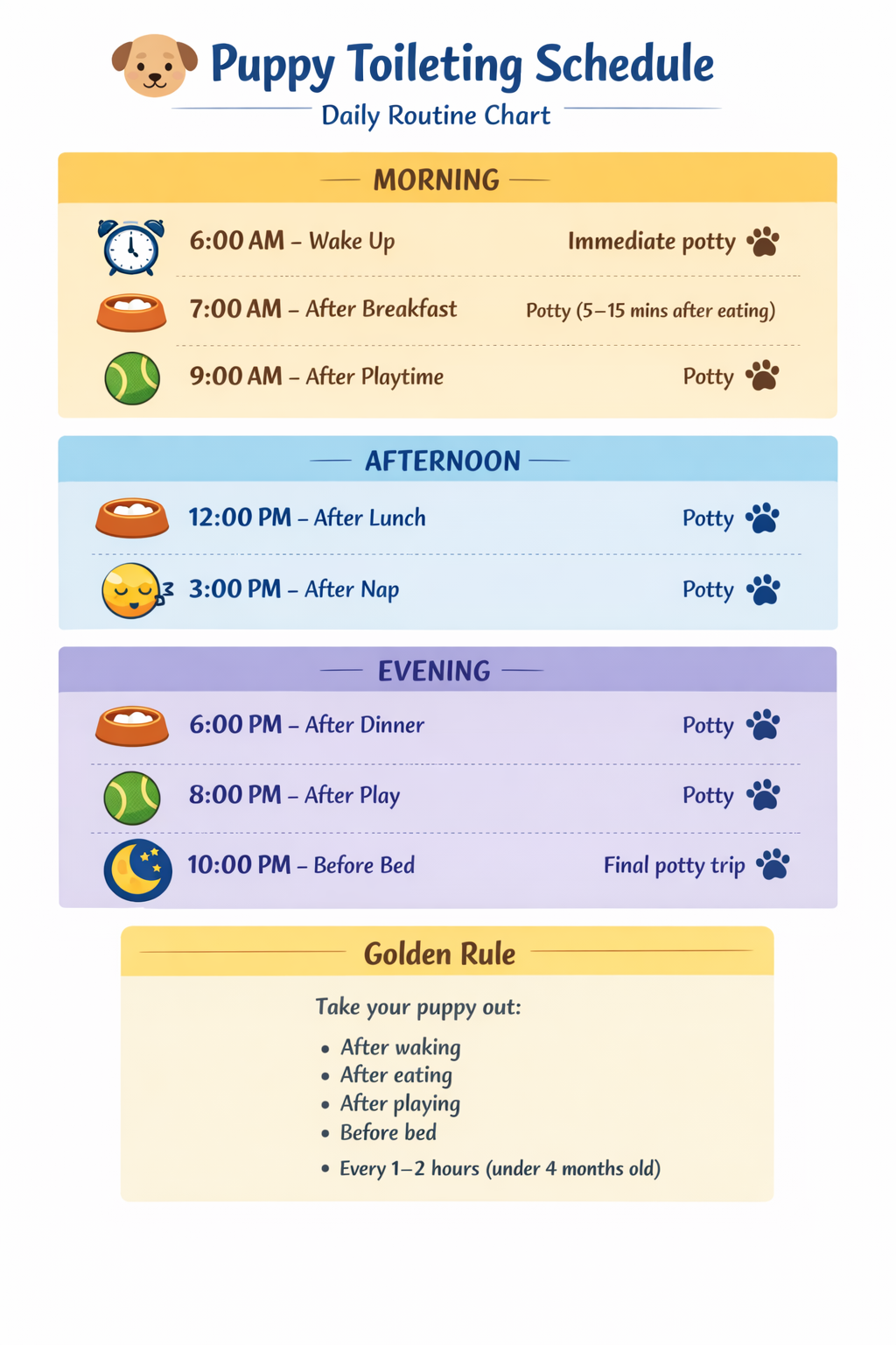 puppy toilet training schedule