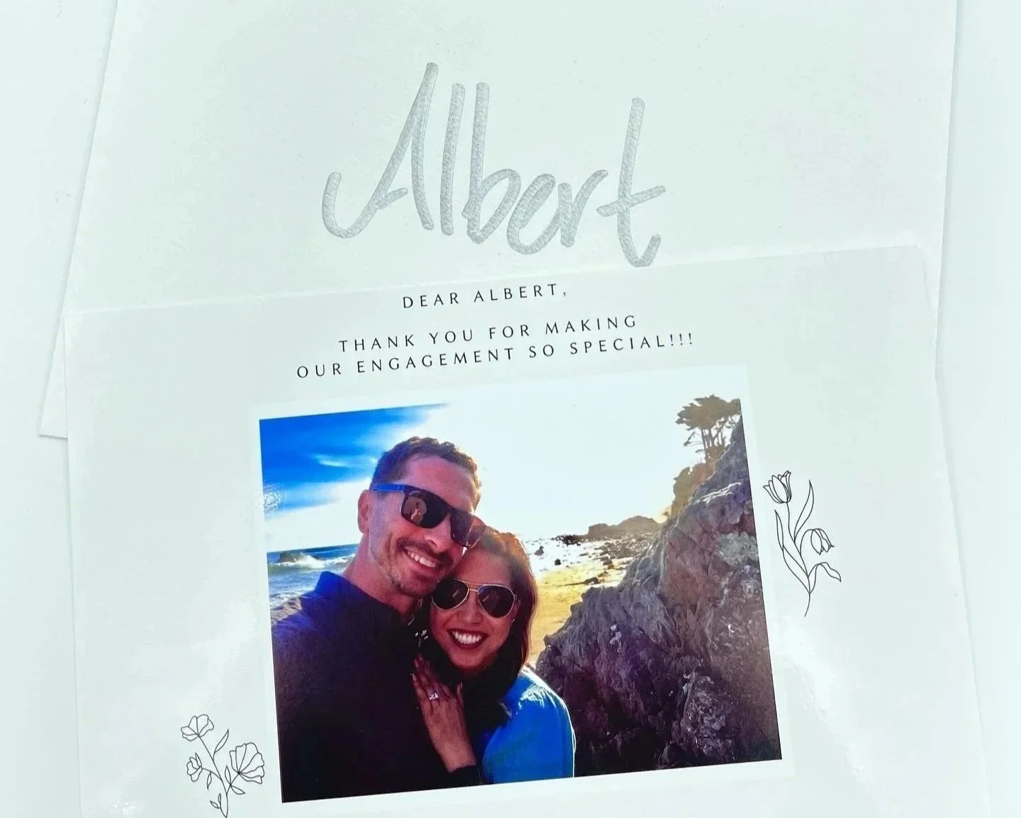 David and Angela's custom pear-shaped engagement ring