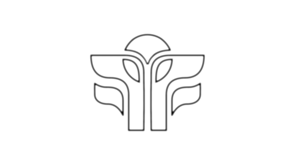 A neon sign of a stylized owl with wings and a sun or moon above its head, all outlined in white on a black background.