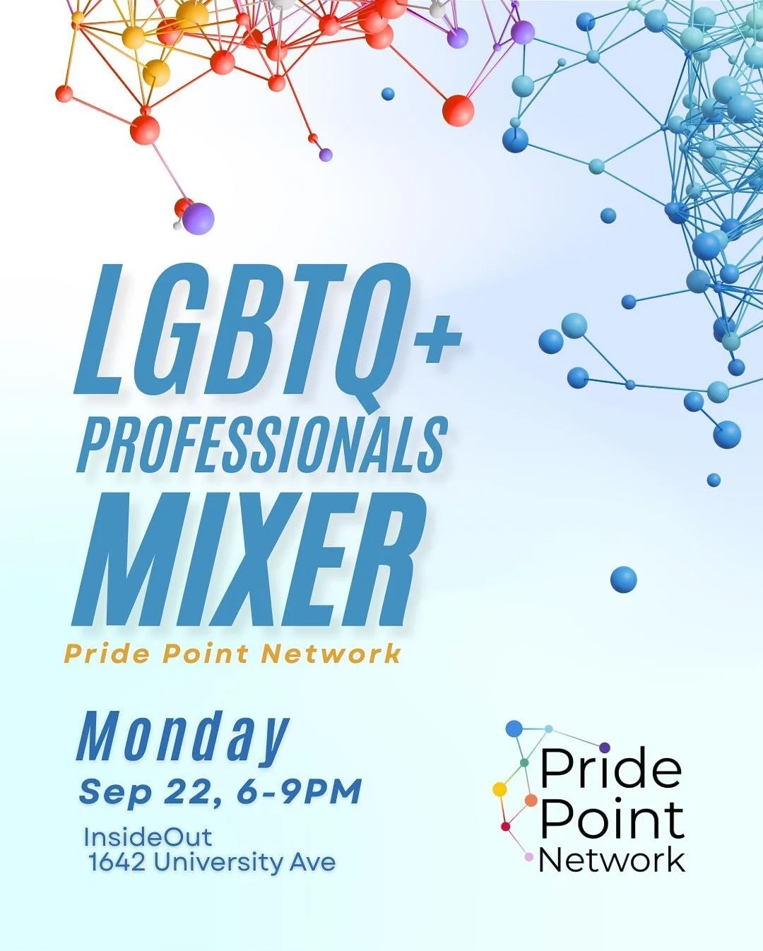 Pride Point Network is coming to InsideOUT San Diego on Sunday, September 22 from 6&ndash;9 PM.

Come enjoy InsideOUT&rsquo;s open-air design, lush greenery, and craft cocktails. It&rsquo;s the perfect backdrop for an evening of connection and commun