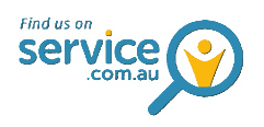 Service.com.au logo with magnifying glass and stylized person icon