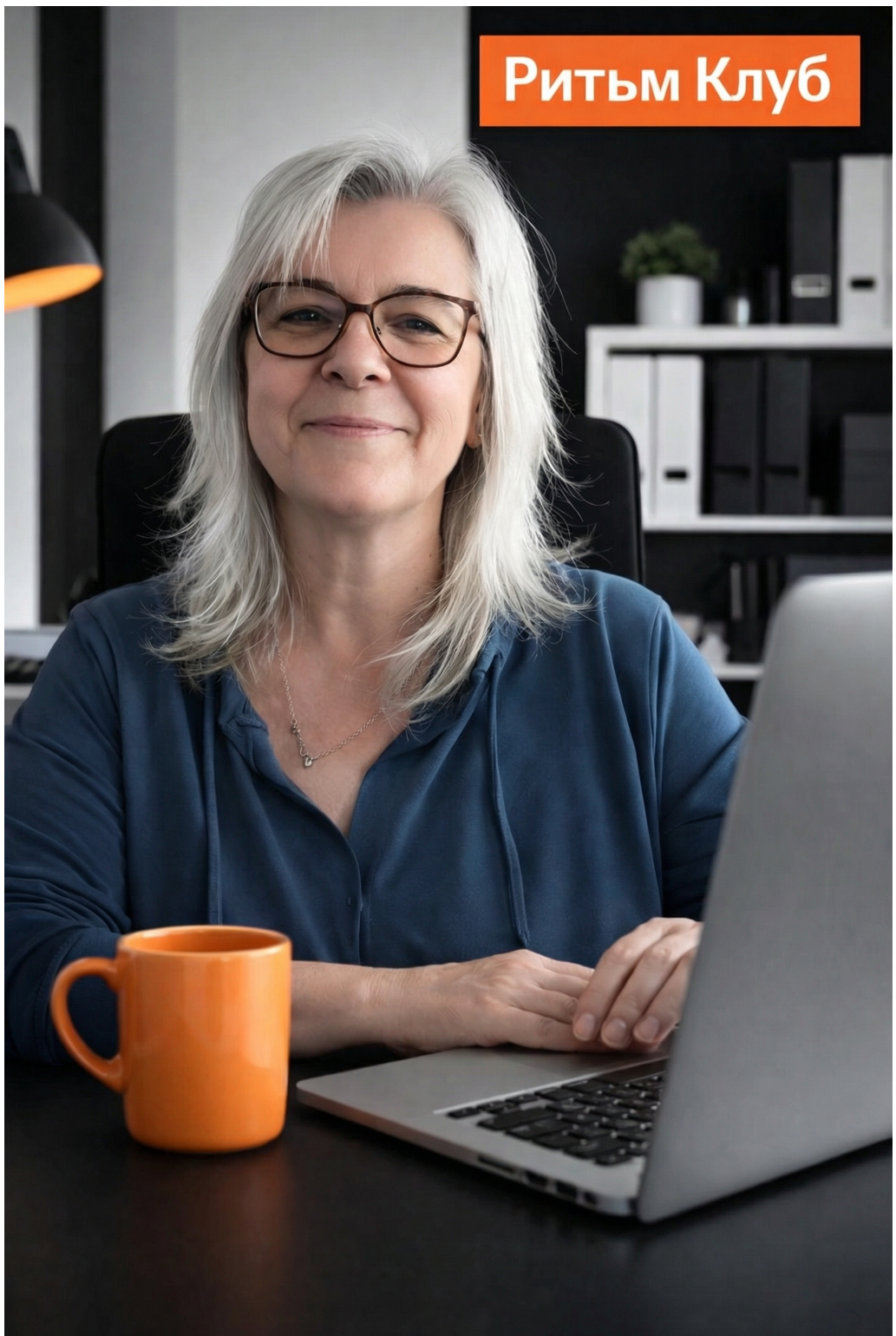 Ритъм Клуб, До с оранжева чаша и лаптоп | Бизнес навигатор Do Moments