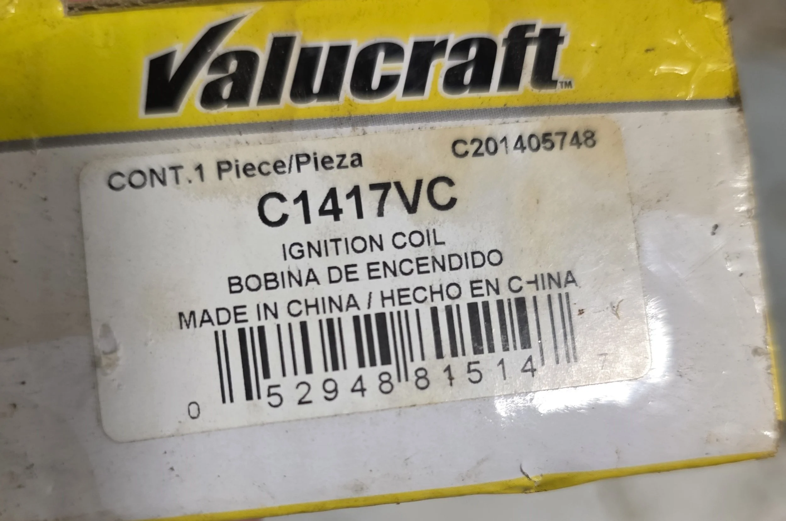 Valucraft Ignition Coil C1417VC