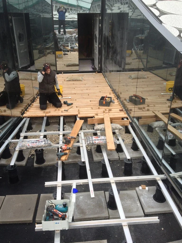 Terrassendeck Elbphilharmonie Unterkonstruktion Aluminium