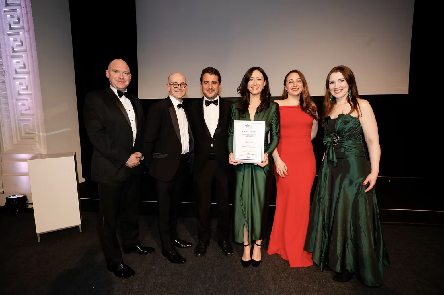 Photo: Leaders from Small Firms Association (SFA), Microfinance Ireland and Colectivo at the awards in 2024.