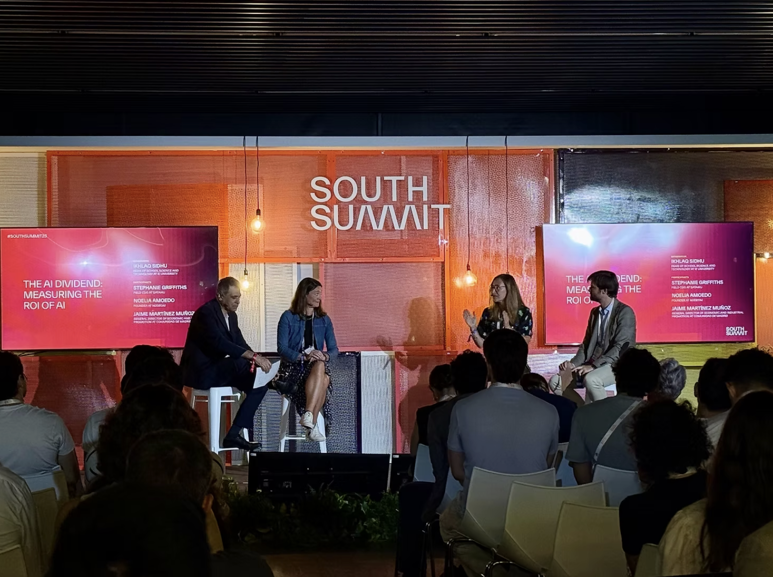 Noelia Amoedo (NODEOM), Stephanie Griffiths (Dataiku), Ikhlaq Sidhu (IE University)