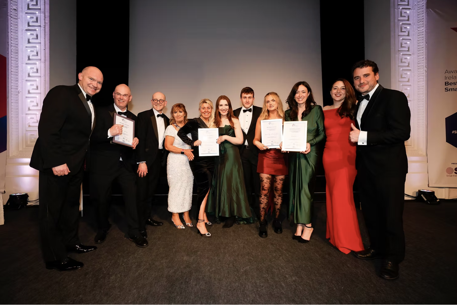 Photo: 2024 winners for the category "Best New Emerging Business"  together with the Small Firms Association (SFA), Microfinance Ireland.