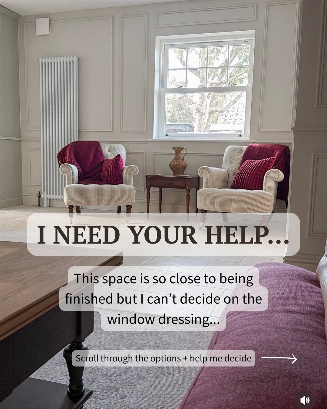 Please help me decide which you think looks best&hellip;

This part of the extension is my favourite place to sit and chill, but it still needs a few finishing touches to really make it feel like home, and one of them is the window dressing. I love t