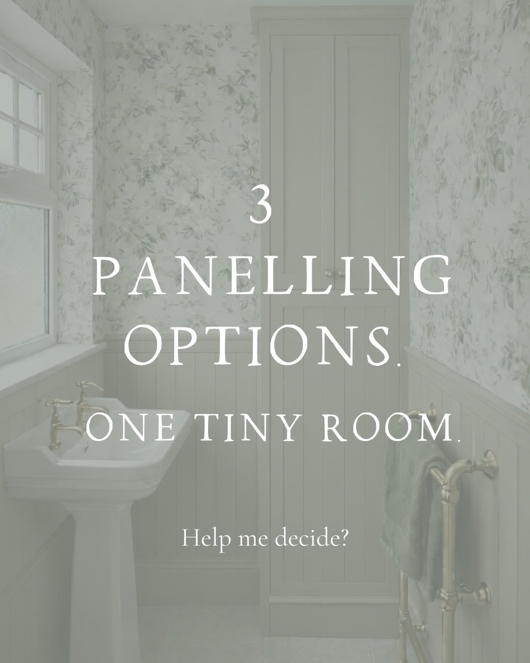 I need your help again&hellip; I&rsquo;m stuck on a decision fir my cloak room

The cloakroom&rsquo;s tiny, but I really want to be a bit bold in here. I&rsquo;ve found the wallpaper (you&rsquo;ll see it in the mock-ups)&hellip; and now I can&rsquo;t