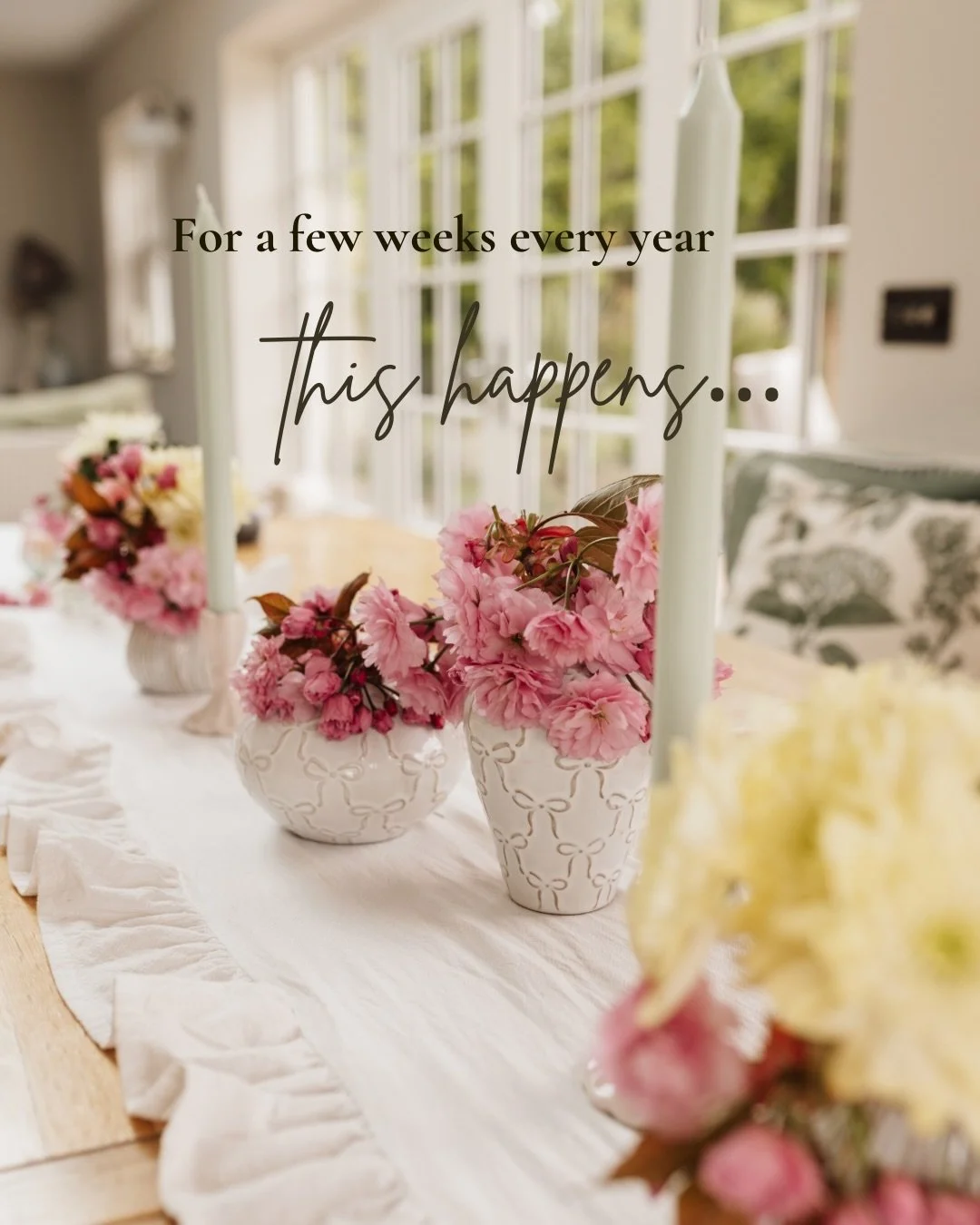 Our blossom tree has been incredible this year 🌸

For a few weeks, the whole garden feels completely different&hellip; and then just like that, it&rsquo;s gone.

A little reminder to enjoy things while they&rsquo;re here

blossom tree | spring garde