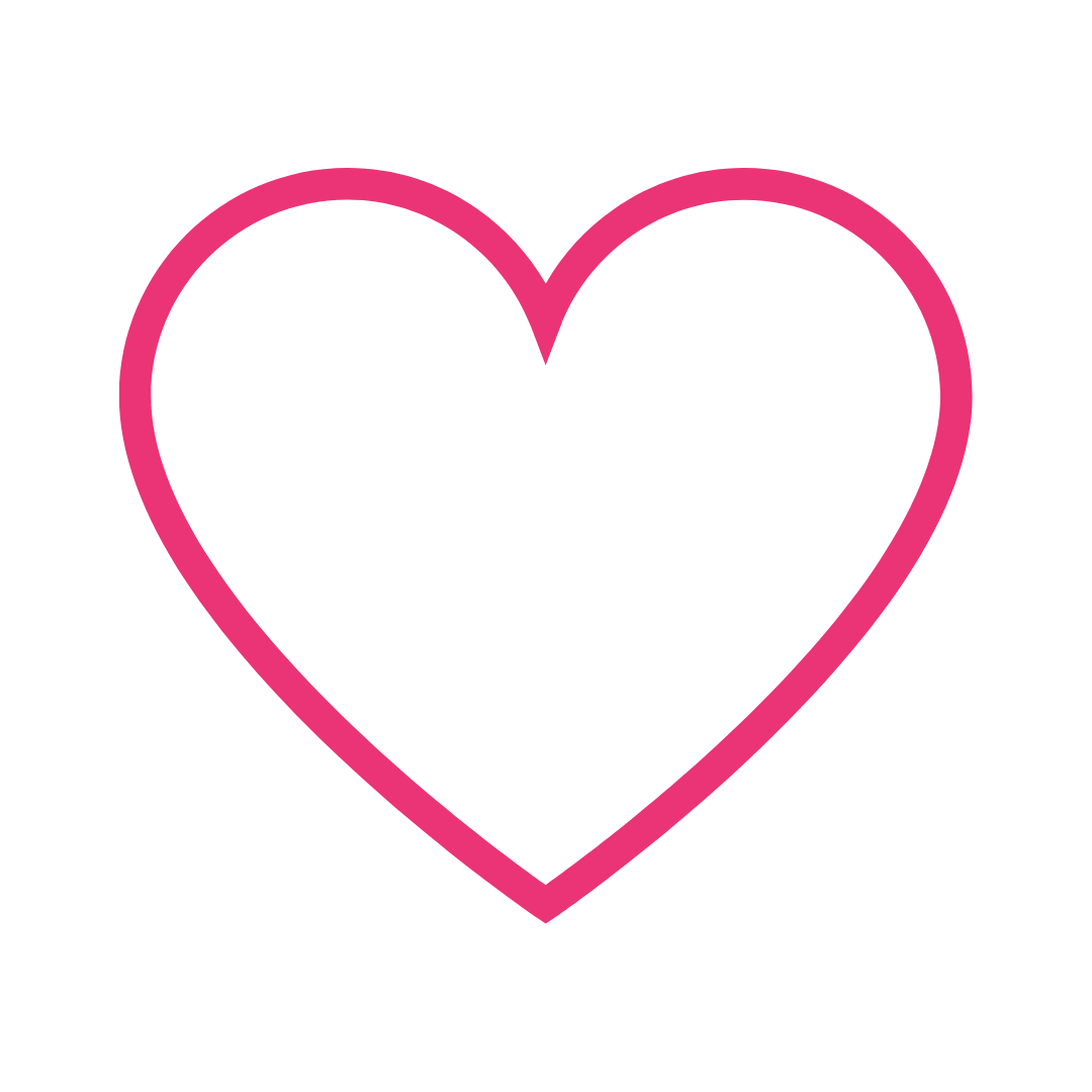 Pink-outlined heart on a black background
