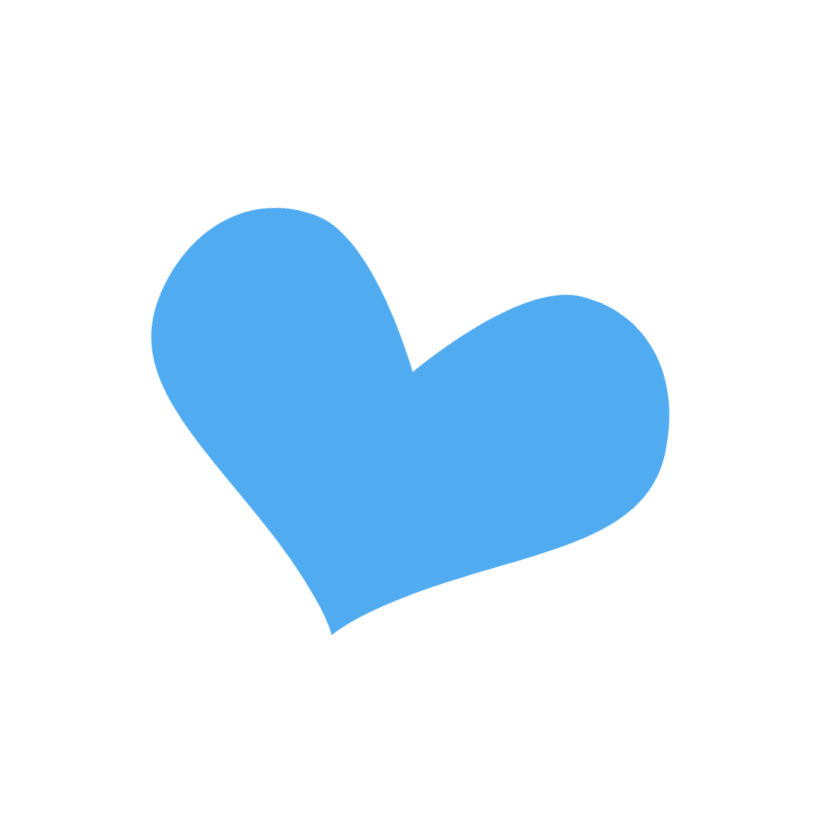 A blue heart-shaped graphic on a white background.