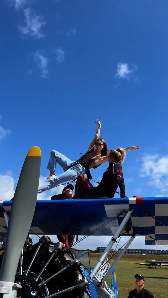 As its airshow season here is a throwback to me trying (and failing miserably…) to emulate the incredible @aerosuperbatics Wing Walkers! ✨
If you haven’t heard of them - check out their incredible displays! I honestly don’t know h