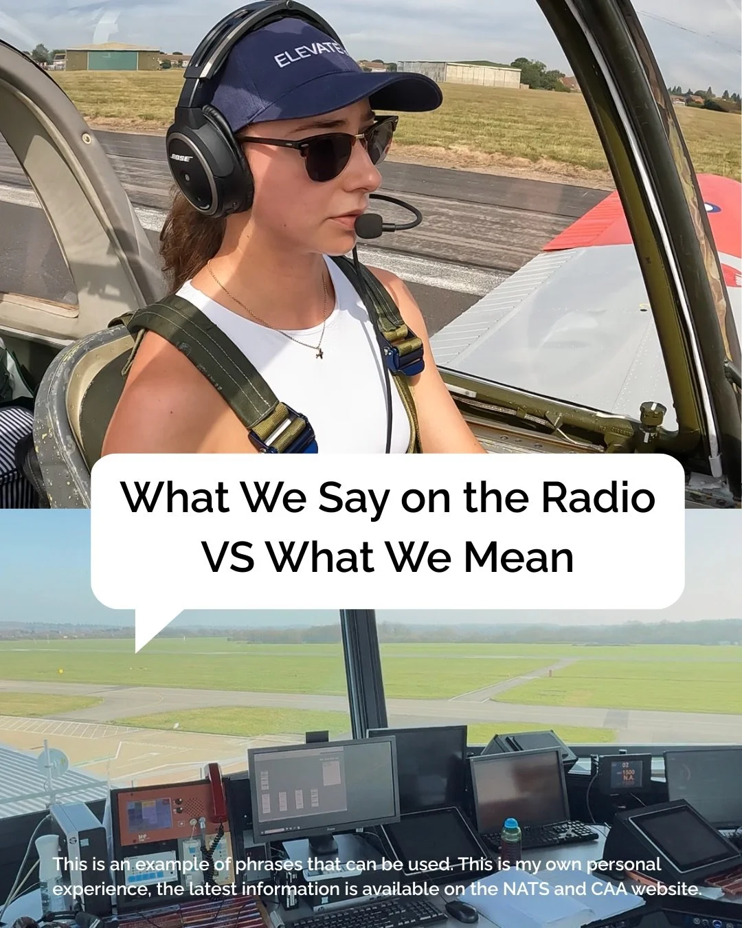 What we say in the radio VS what we mean! 🗣️ 

When you are learning to fly and are new to the radio, it can feel a bit daunting! Especially when you aren&rsquo;t always sure what is being asked of you. 

It really helped me to under what is going o