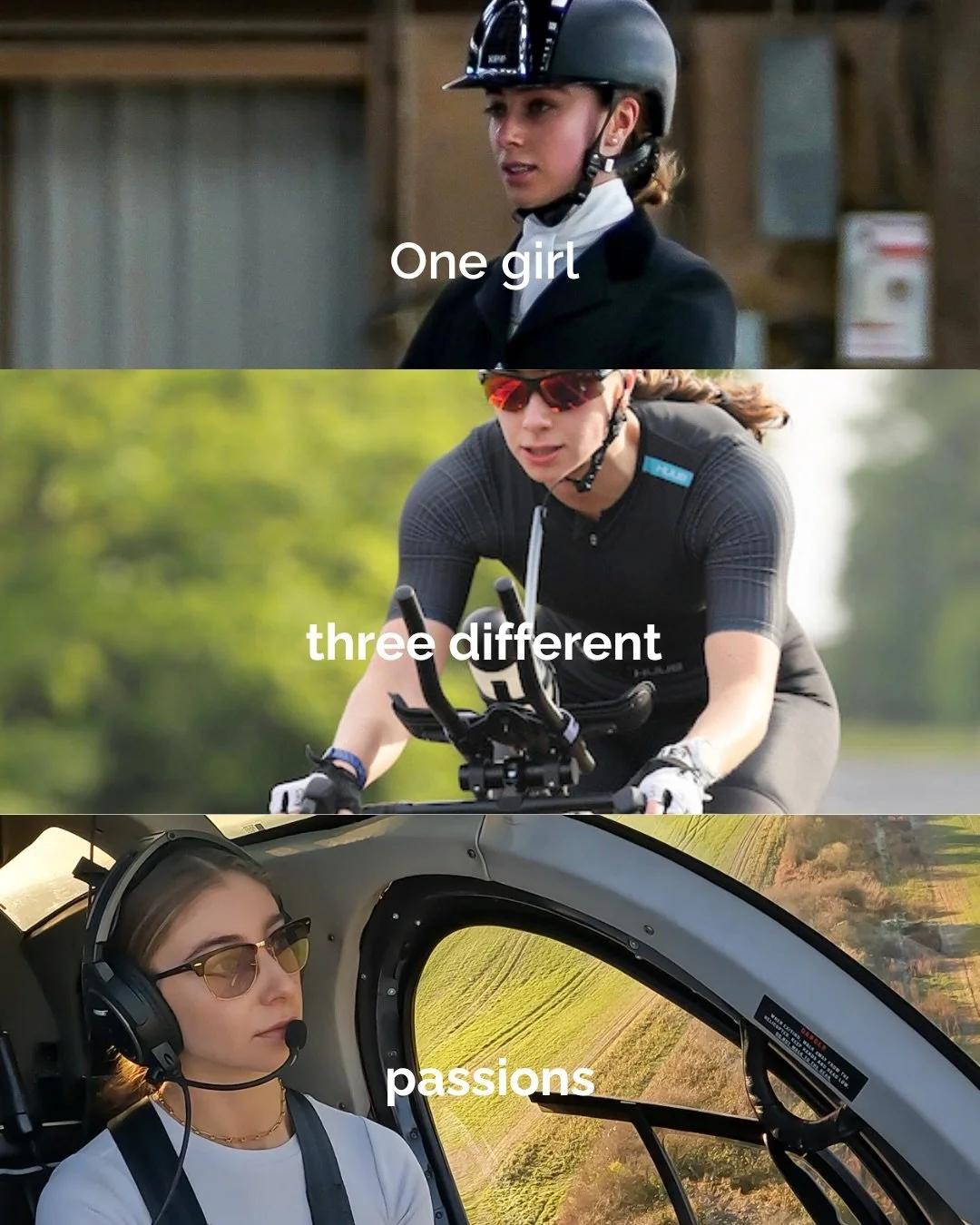 You can be everything! 🏊&zwj;♀️🚴&zwj;♀️🏃&zwj;♀️🚁✈️🐴🏇

#womeninspiringwomen #womeninsport #womeninstem #pilot #triathlete