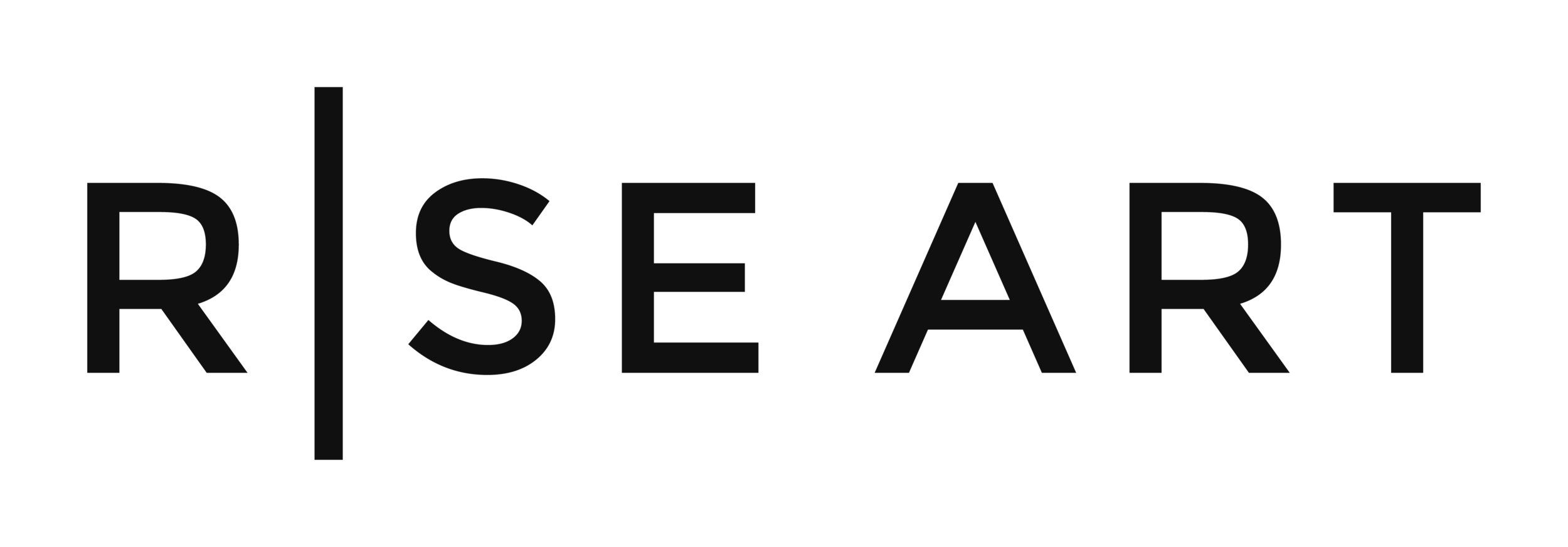 The words 'RISE ART' in bold black letters, with the letters 'R' and 'SE' separated from the rest by a vertical line.