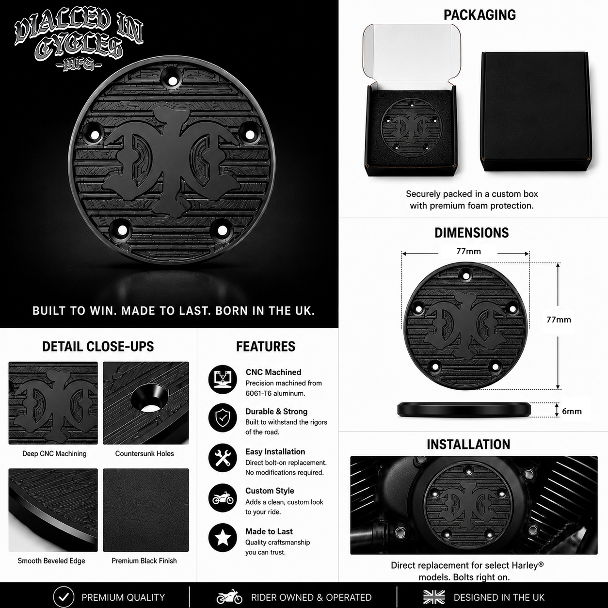 DIC - TWIN CAM POINTS COVER - BLACK