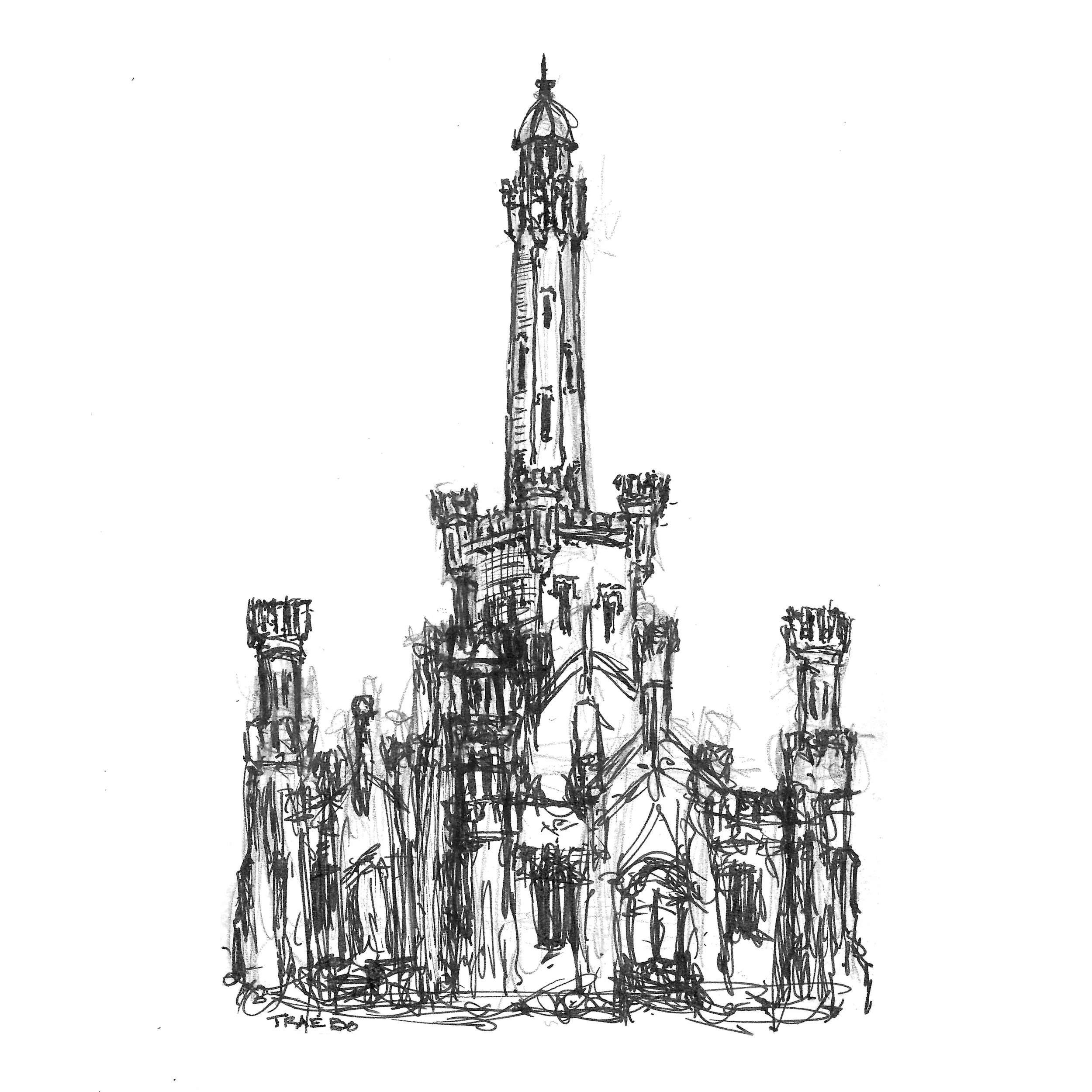 CHICAGO WATER TOWER SKETCH