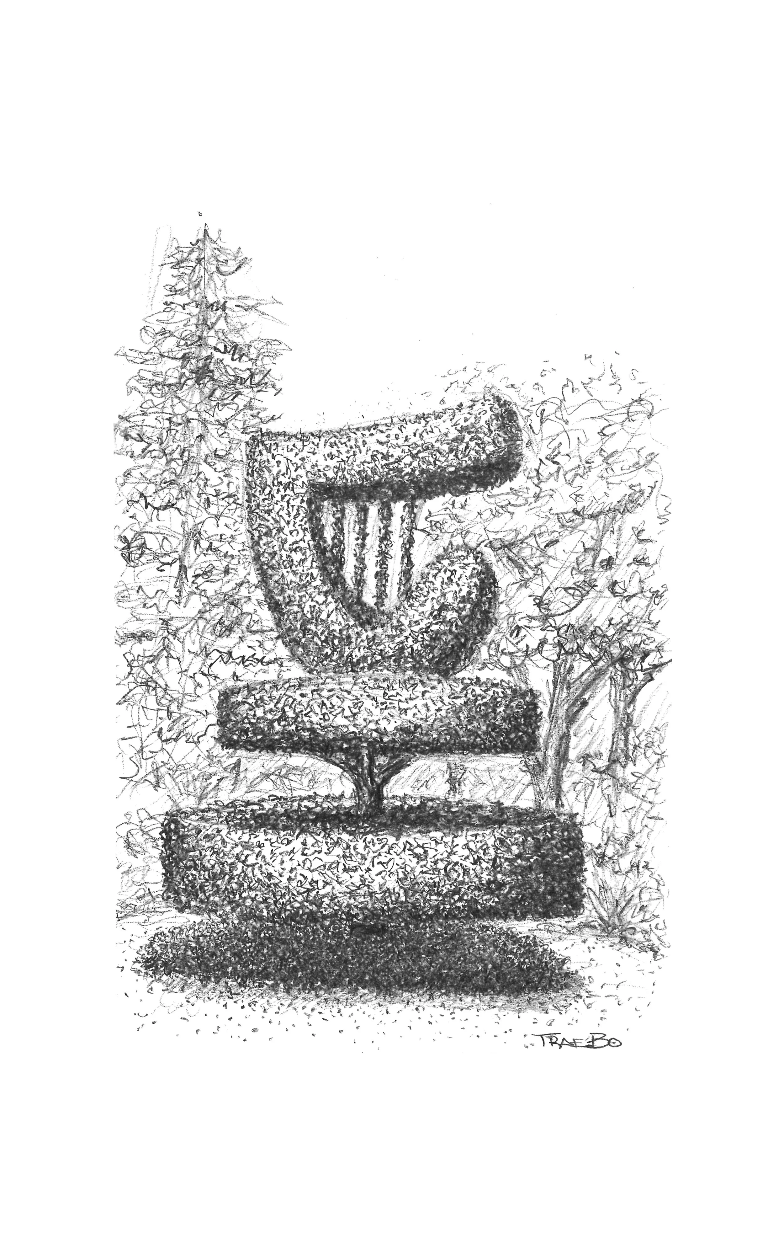 Harp Topiary, Shamrock Garden at Mount Stewart - Newtownards, Northern Ireland
