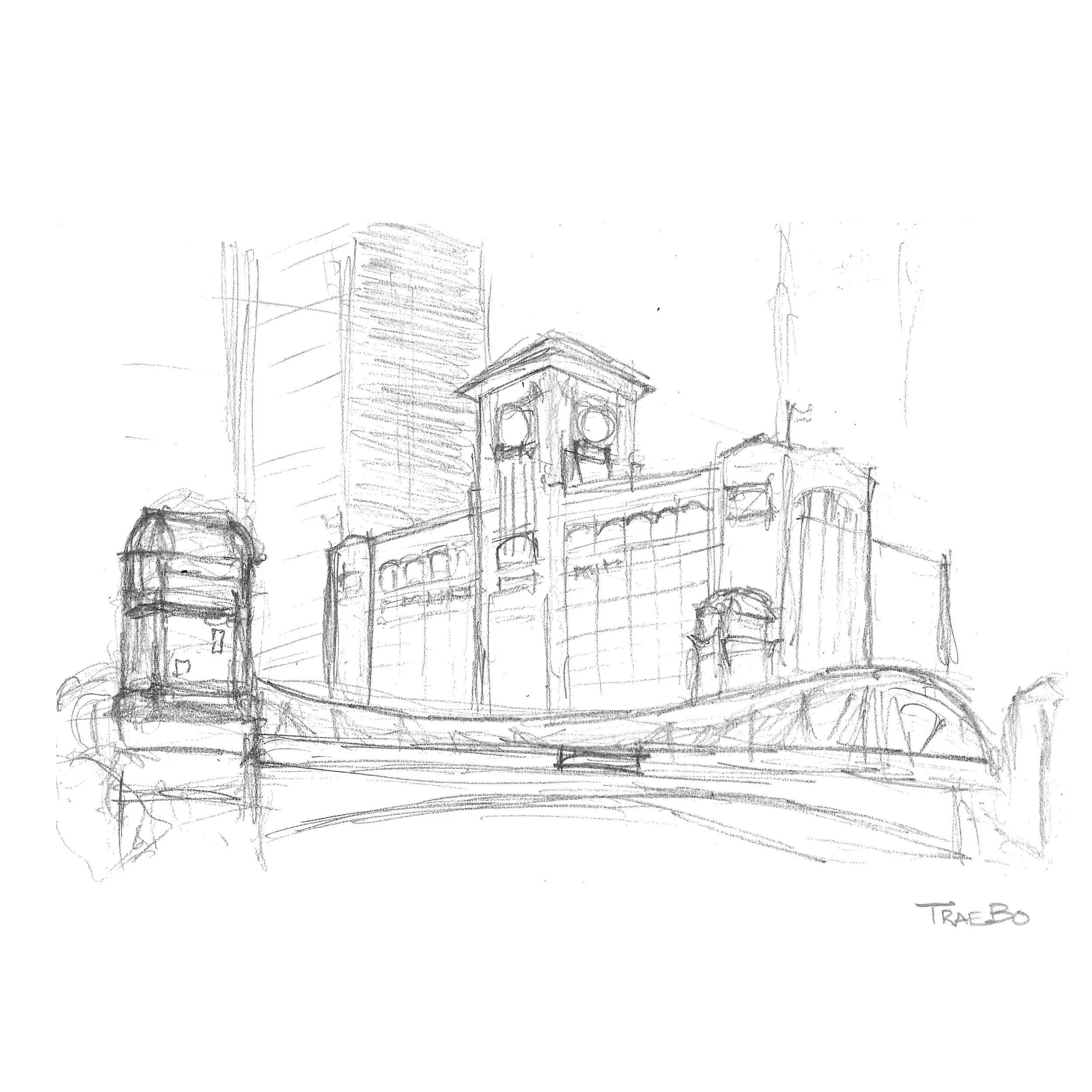 CLARK STREET BRIDGE AND REID MURDOCH BUILDING SKETCH