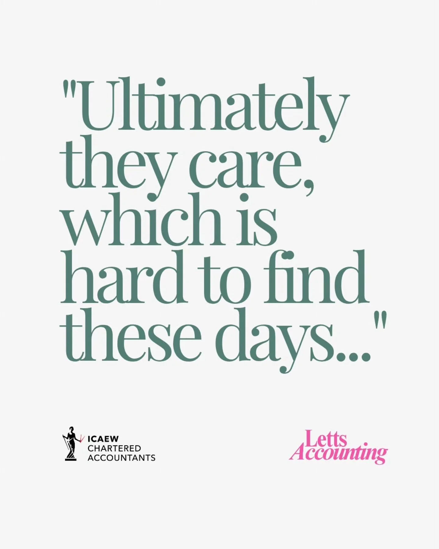 "Ultimately they care, which is hard to find these days..." ⭐⭐⭐⭐⭐

We'll take that. 🥹

Thank you so much for taking the time to leave us a review - it genuinely means the world to us.

If you're looking for an accountant who actually cares
