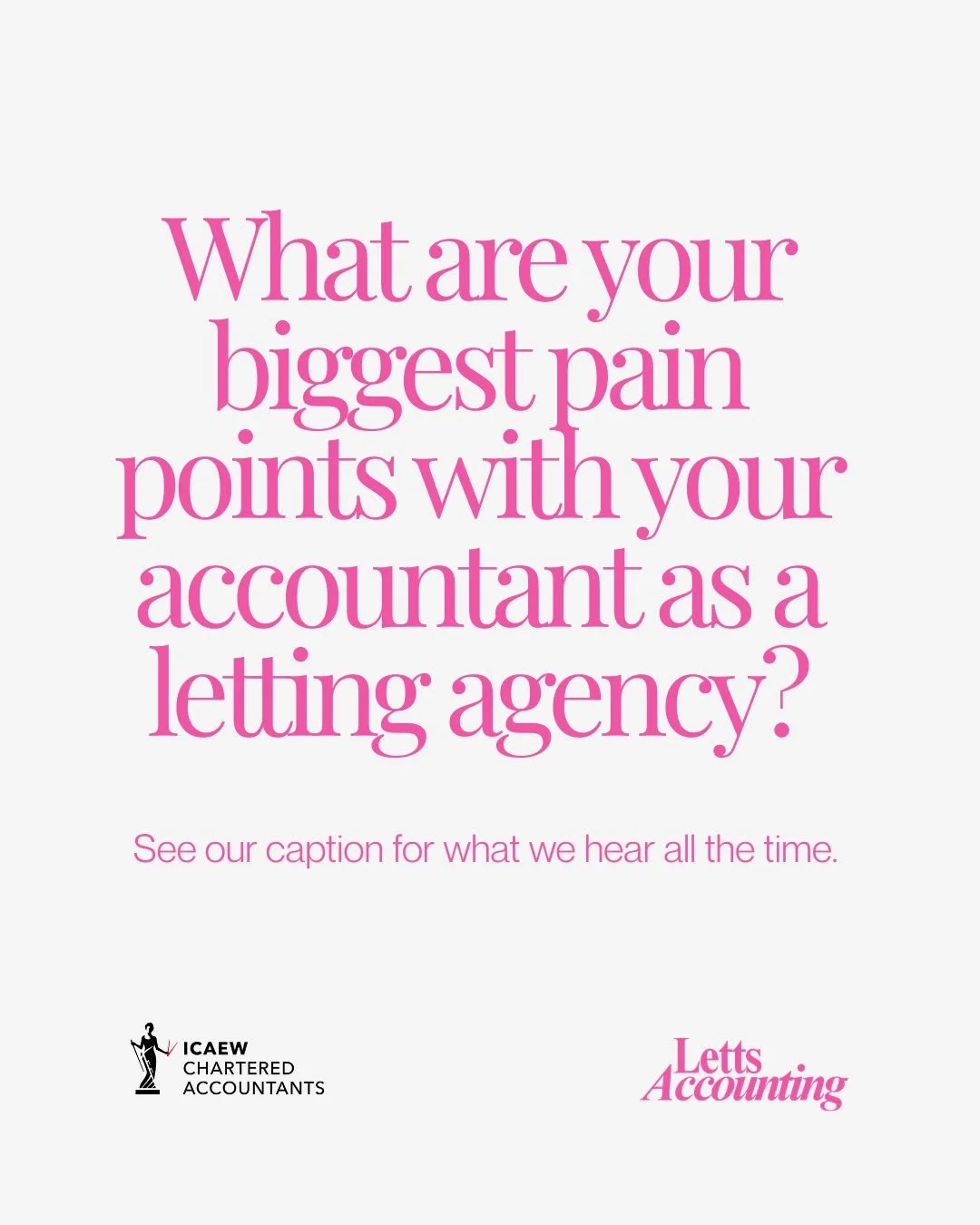 What are your biggest pain points with your accountant as a letting agency?

We hear the same things again and again from letting agents who come to us after a bad experience elsewhere. Here's what shows up most:

- An accountant who simply doesn't u