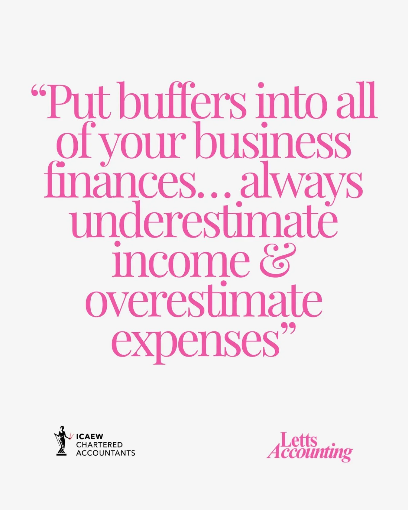 We were recently asked by @foundhersocial what one piece of business advice we&rsquo;d give if we could only give one.

Our answer: build a buffer into every part of your business finances.

Always underestimate your income and overestimate your expe