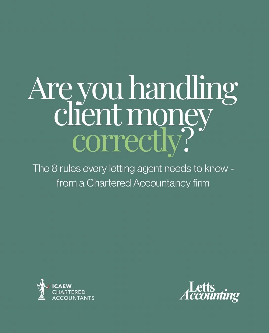 Client money isn&rsquo;t your money.

It sounds obvious. But we speak to letting agents all the time who aren&rsquo;t 100% sure their client money processes would hold up to scrutiny.

A few things that catch agents out:

- Client money must be held 