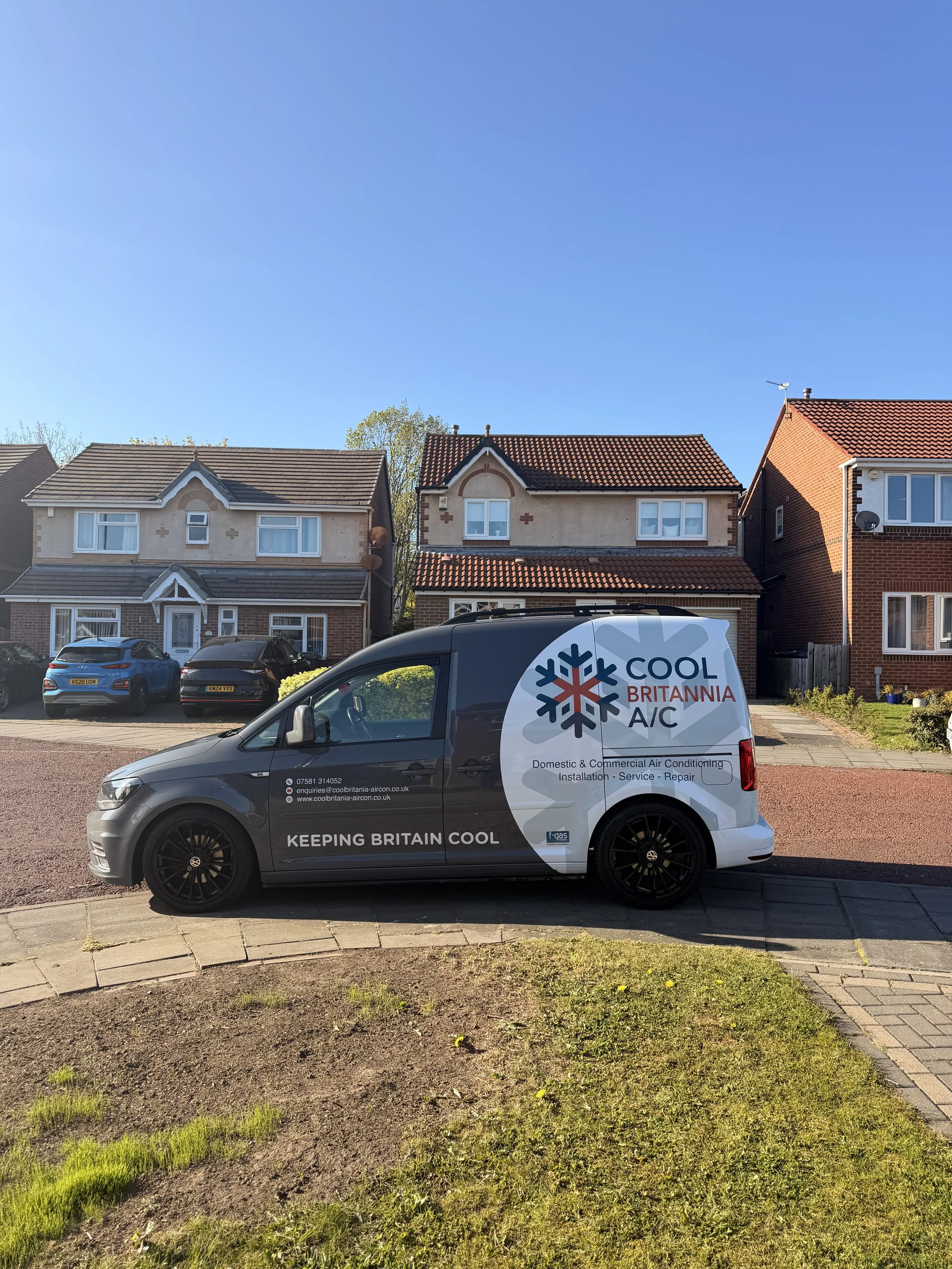 Cool Britannia A/C van outside a home in Sunderland