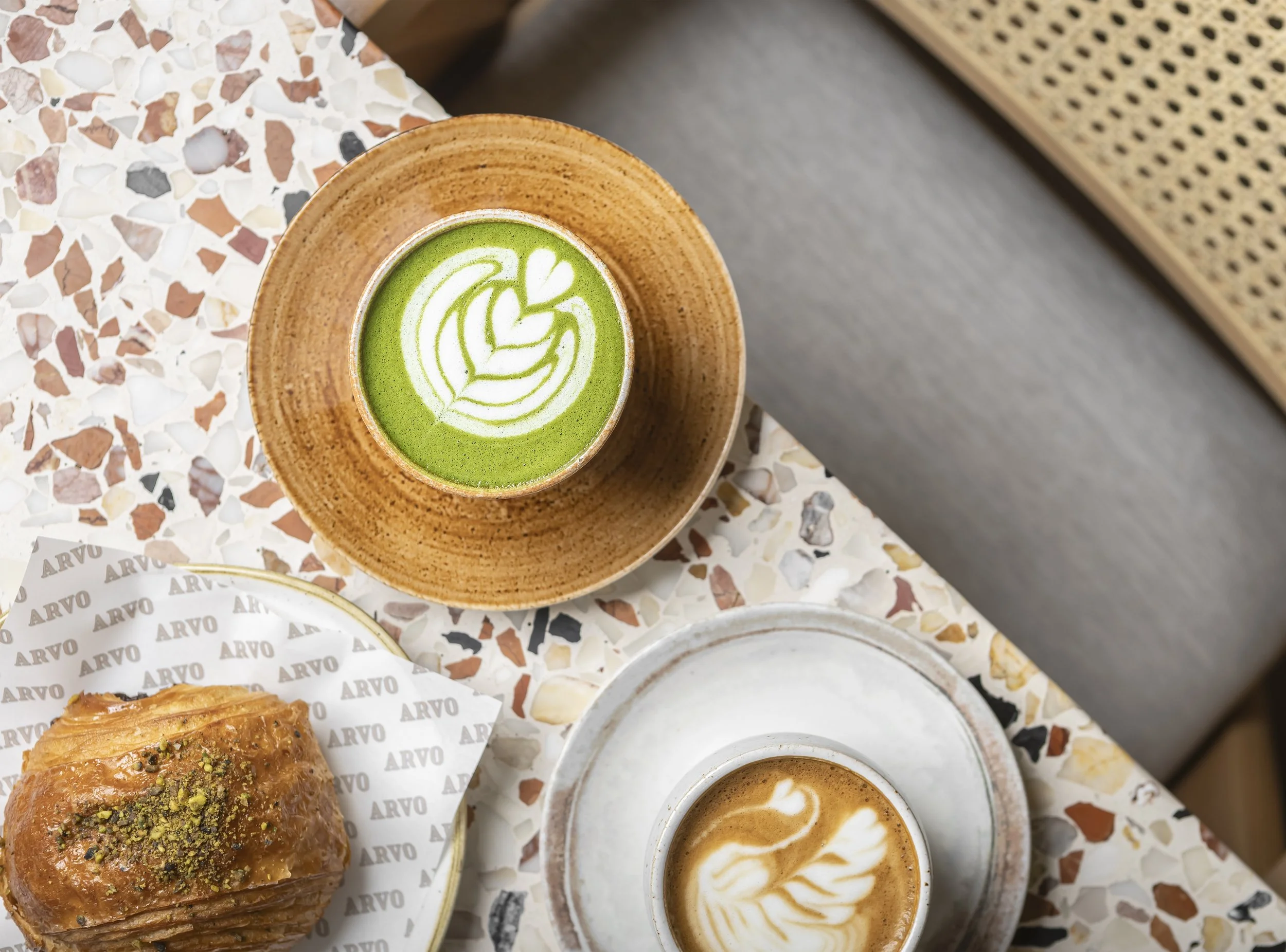 Latte art and pastries.jpeg