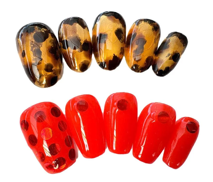 shimmer red dots & tortoise shell combo