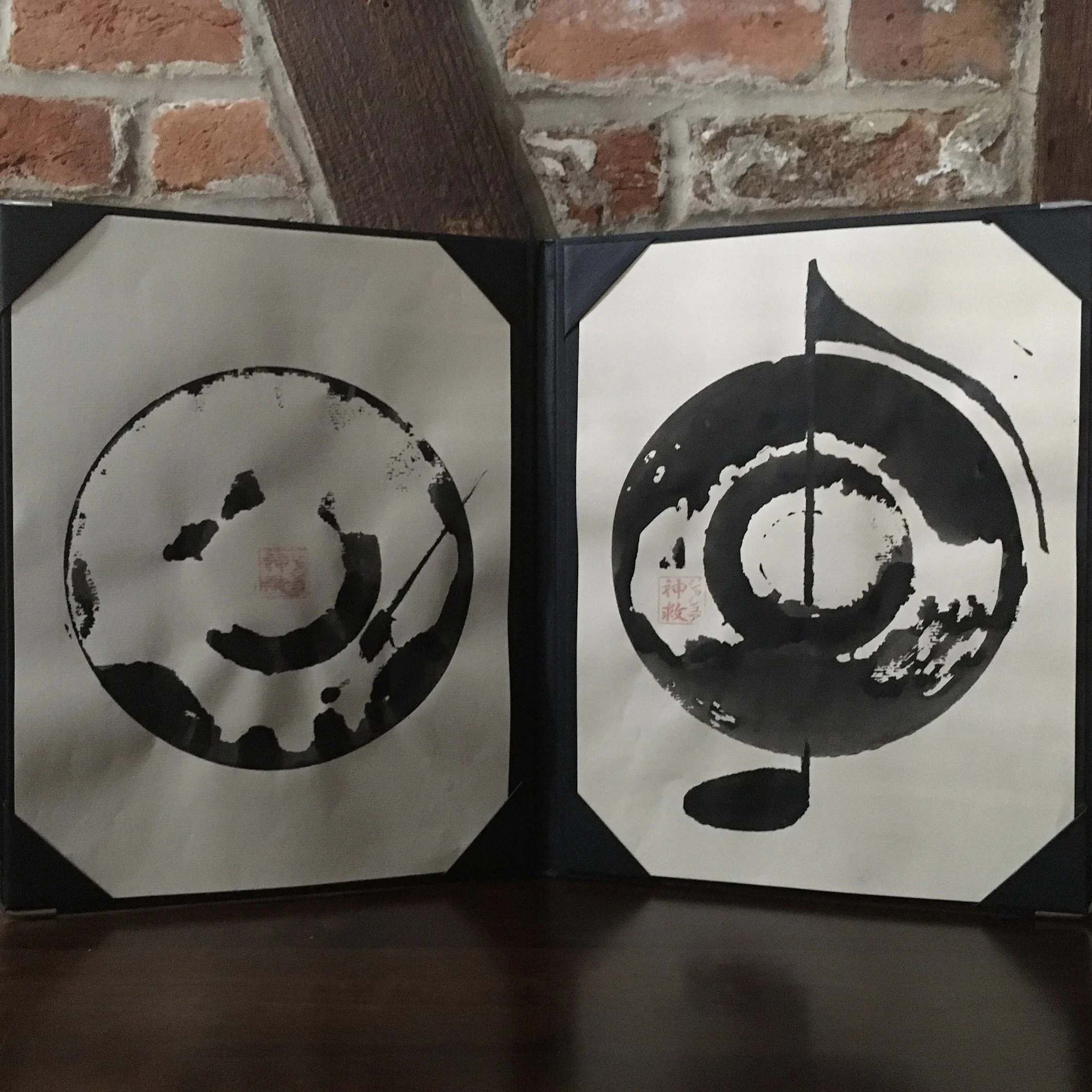 Sumi-e Ink Painting 45 Vinyl Black Ink on Paper