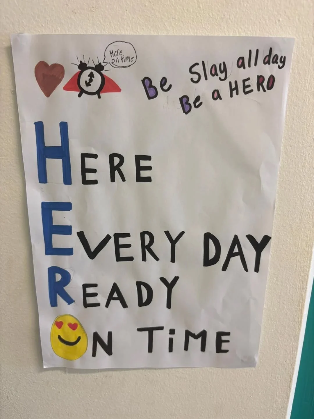 Check out some of our HERO posters designed by some of our students. 

Remember if we are well enough to be in school we are encouraging all of our students to &lsquo;Be a Hero&rsquo;, by coming to school and arriving on time.

So, remember school op