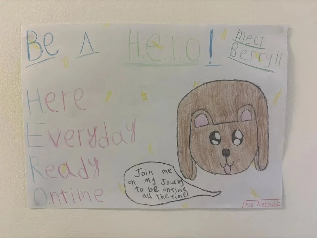 Check out some of our HERO posters designed by some of our students. 

Remember if we are well enough to be in school we are encouraging all of our students to &lsquo;Be a Hero&rsquo;, by coming to school and arriving on time.

So, remember school op