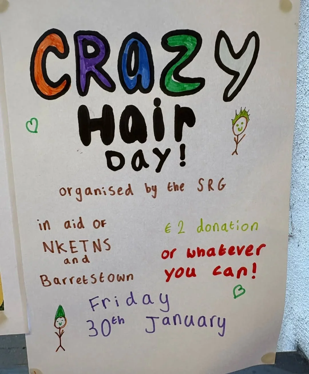 Don't forget Crazy Hair Day tomorrow organised by our wonderful SRG