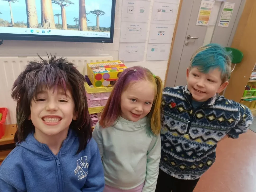 Crazy hair day in Orla's Junior Infants