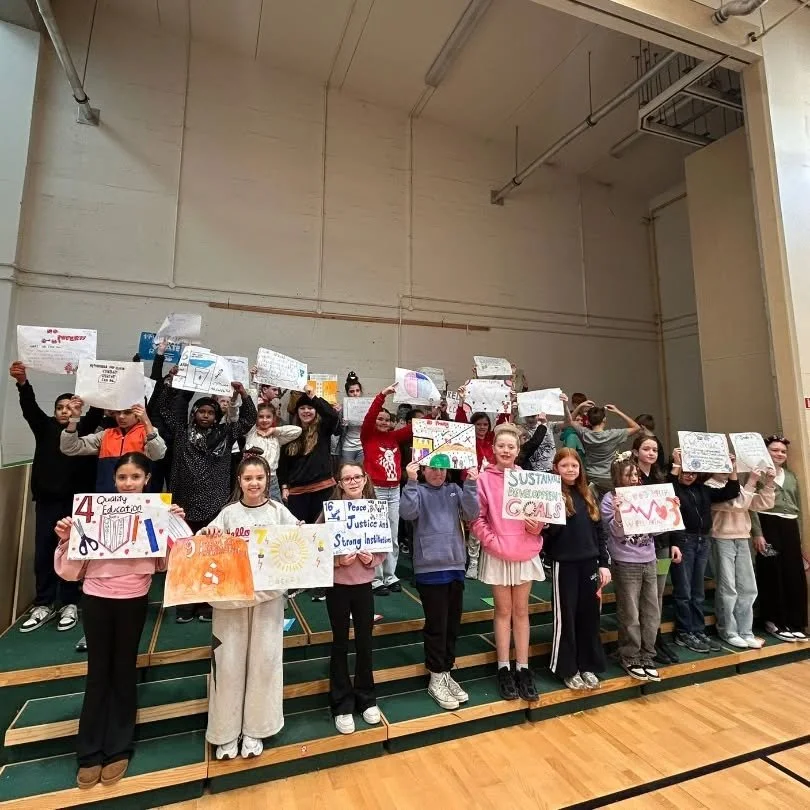 5th class held an assembly today about the Sustainable Development Goals💚 @sdgaction as they have been learning lots about it in our Equality and Justice strand. They chose 5 goals in particular to focus on that are particularly important to them to